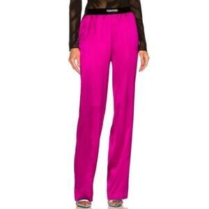 Tom Ford Silk Satin Pants size XS Hot Pink Barbie Track PJ